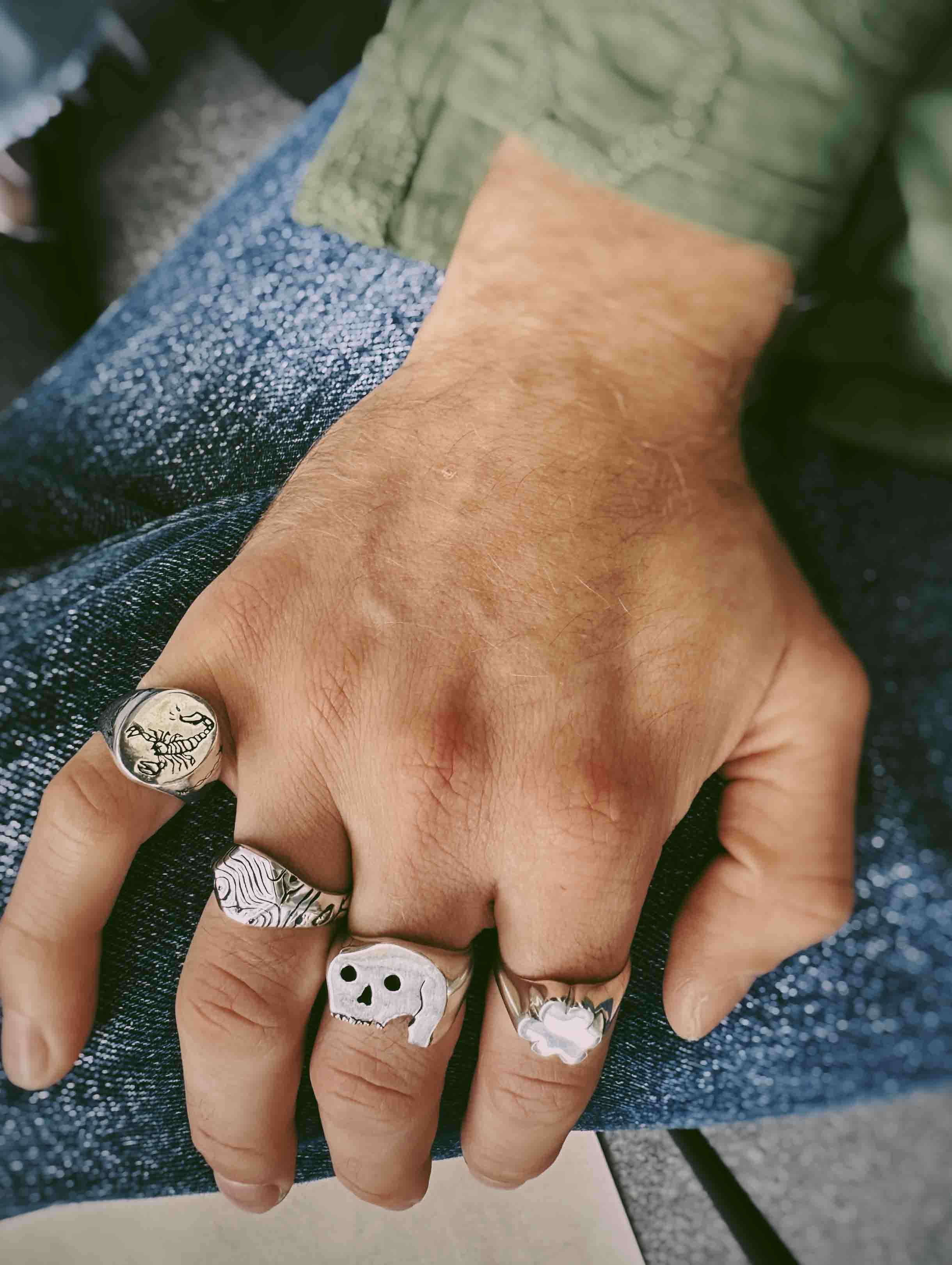 Wavy Hexagon Ring in Sterling Silver – Chunky Jewellery – Rat Betty