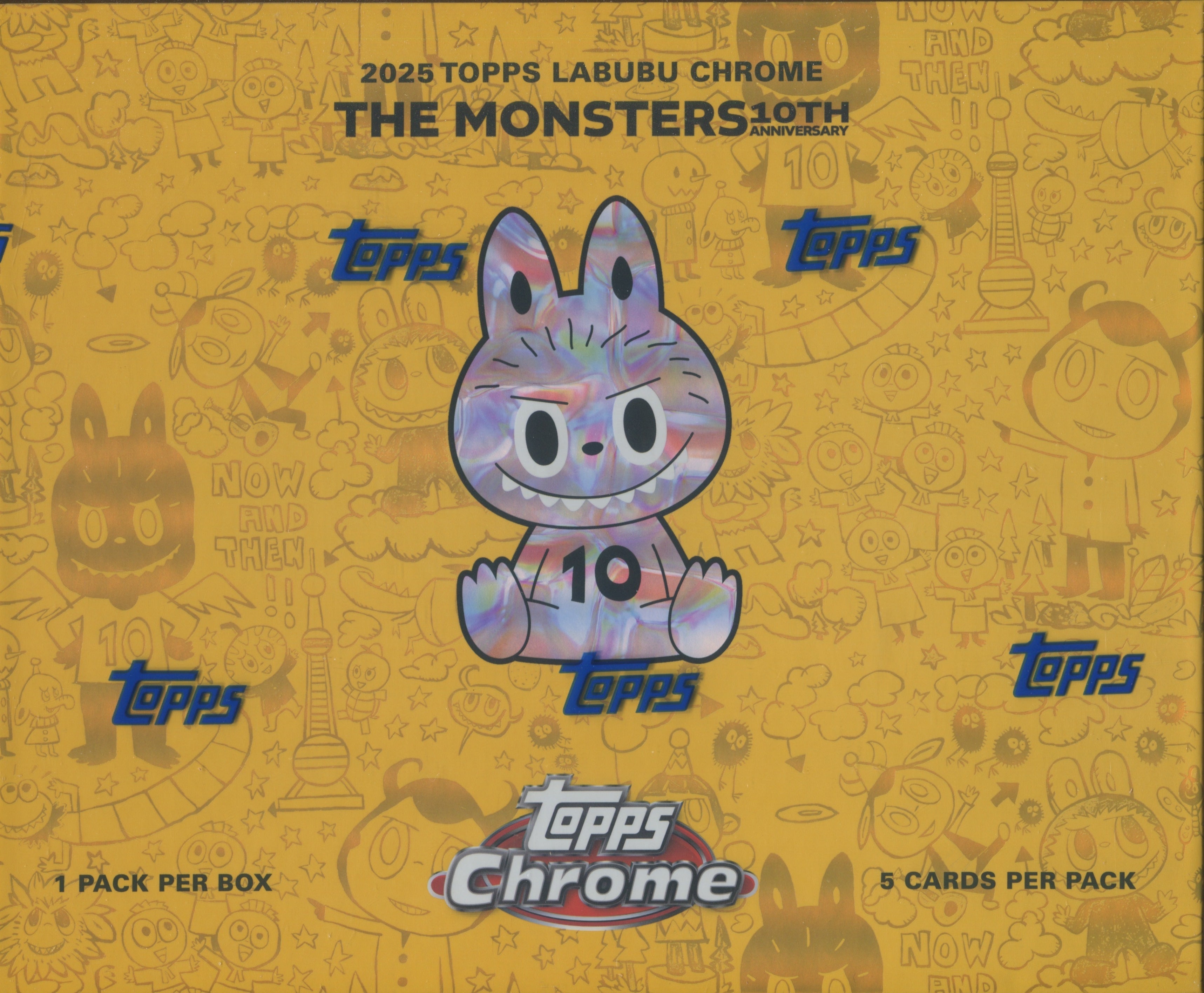 2025 Topps Chrome Labubu 10th Anniversary Hobby, Box