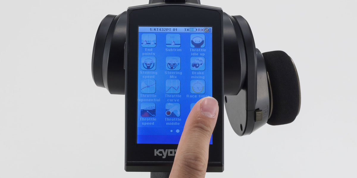 FHS/FHSS 4チャンネル 2.4GHzシステム送信機 Syncro Touch KT-432PT