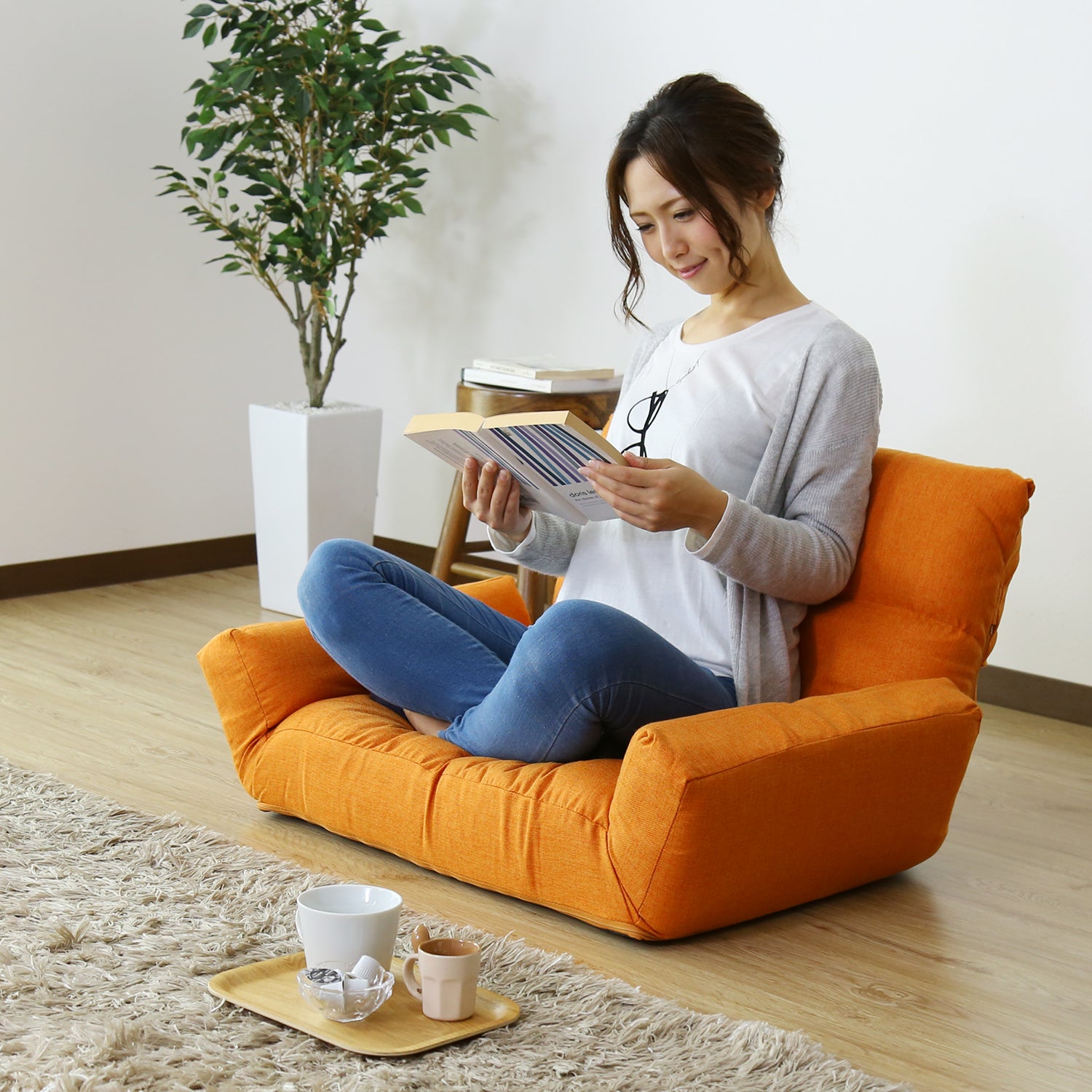 ソファ ひとりがけ 1人掛け コンパクト 5段階 リクライニング ふっくら