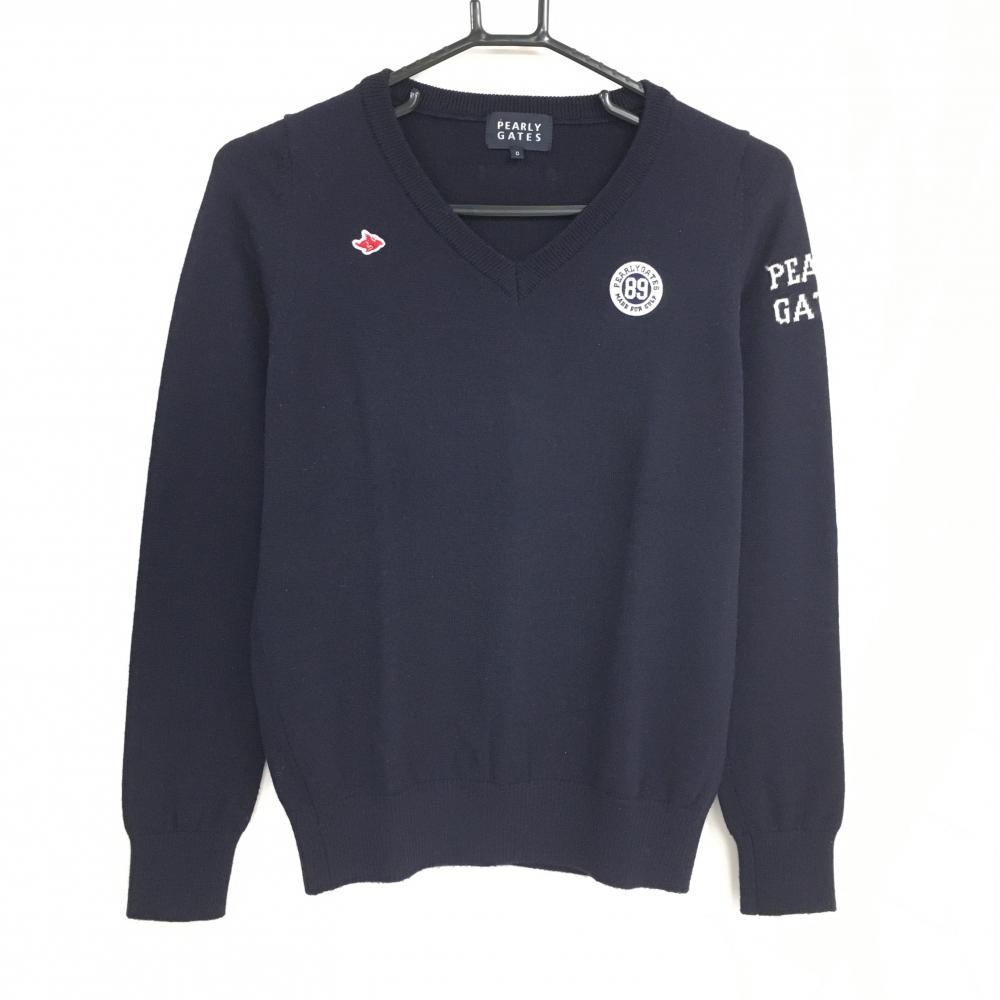 未使用 タグ付 パーリーゲイツ 長袖ジップセーター 4 M 紺 ネイビー 未