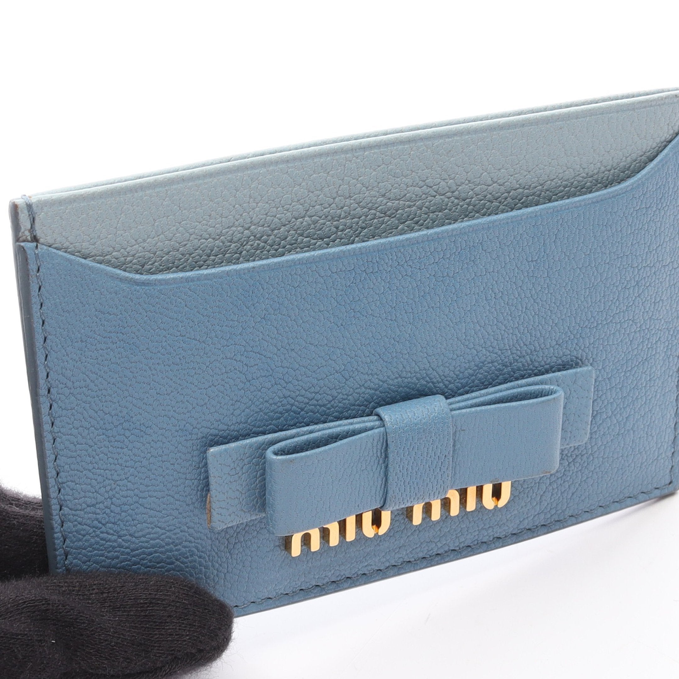 カードケース レザー ライトブルー ミュウミュウ – RECLO