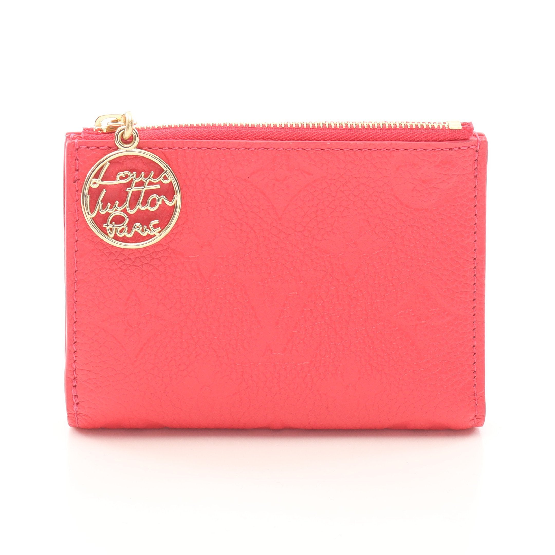 ポルトフォイユ リサ モノグラムアンプラント ストロベリーピンク 二