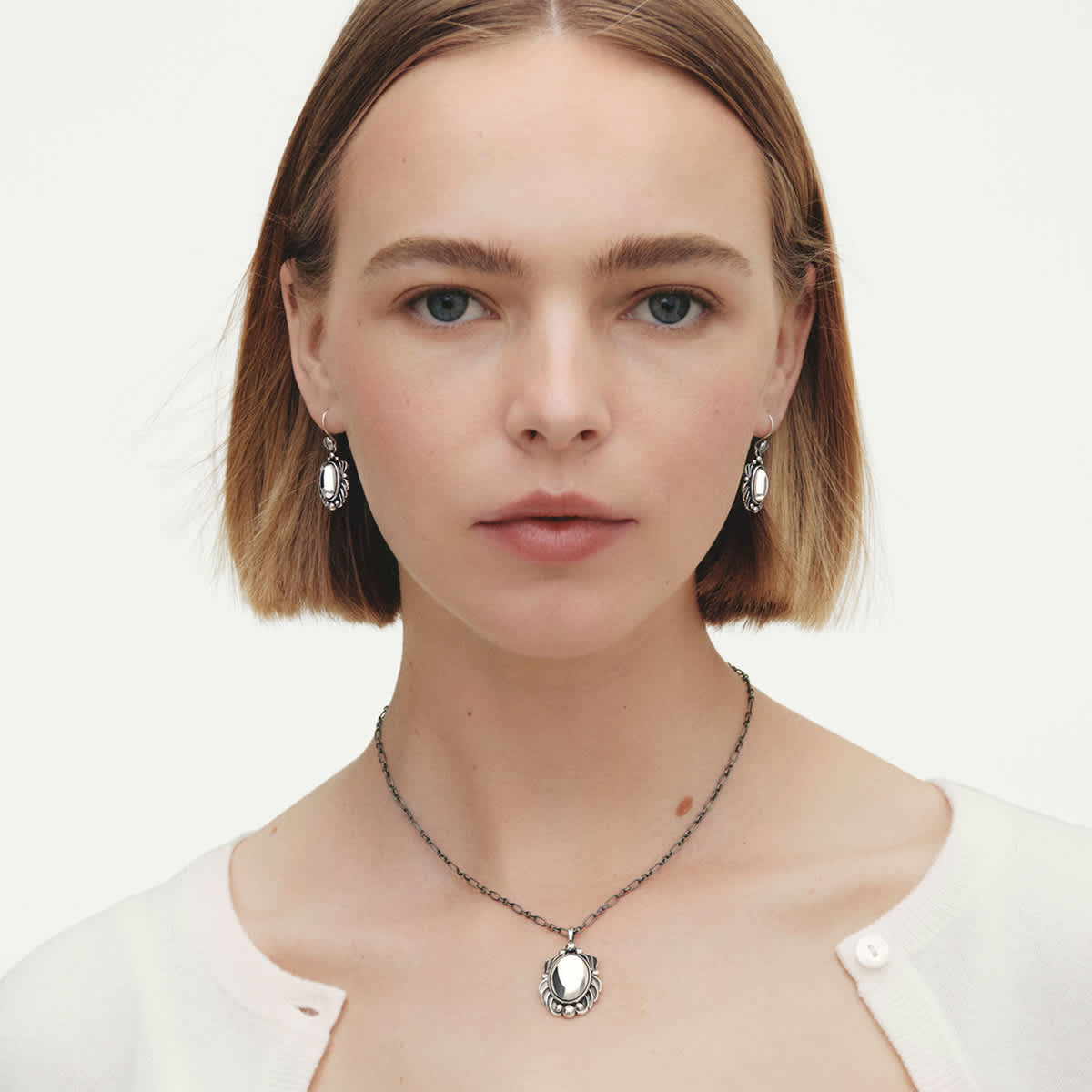 Georg Jensen イヤーペンダント 1988年製 箱あり 925シルバー イヤー