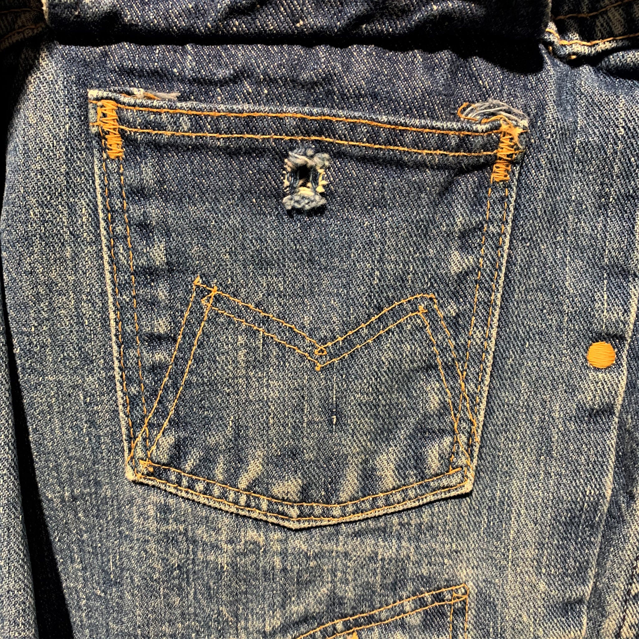 70s/MAVERICK BLUE BELL/denim zip jacket/size 42/Made in USA/TALON