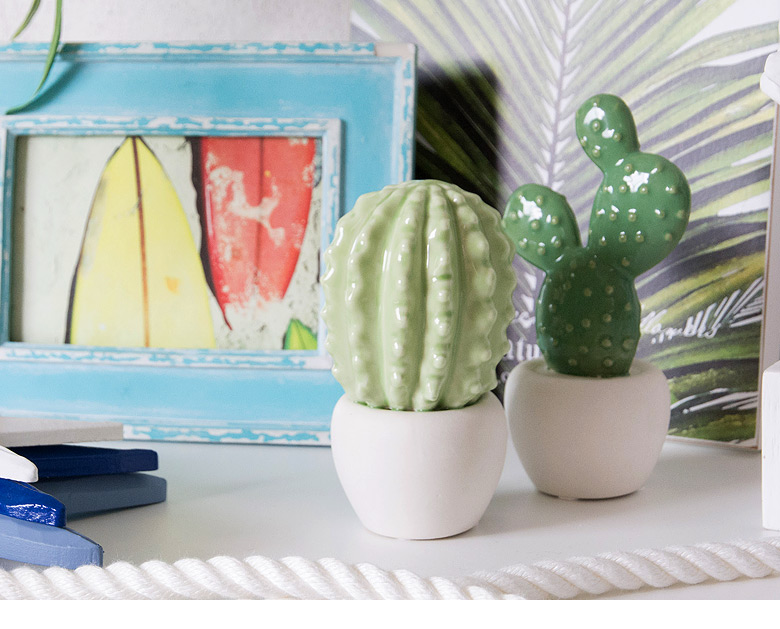 サボテン型のセラミック製 オブジェ [タマサボテン](66071) 【生活雑貨