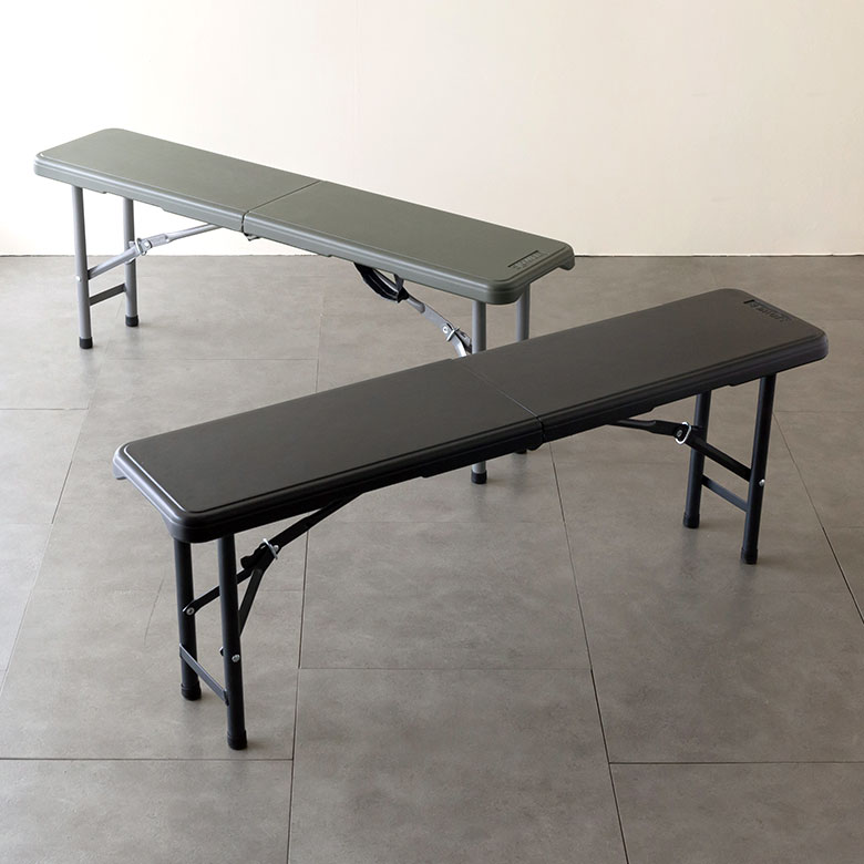 アウトドアベンチ 折りたたみ 2人掛 W 118 × D 25 cm プラスチック