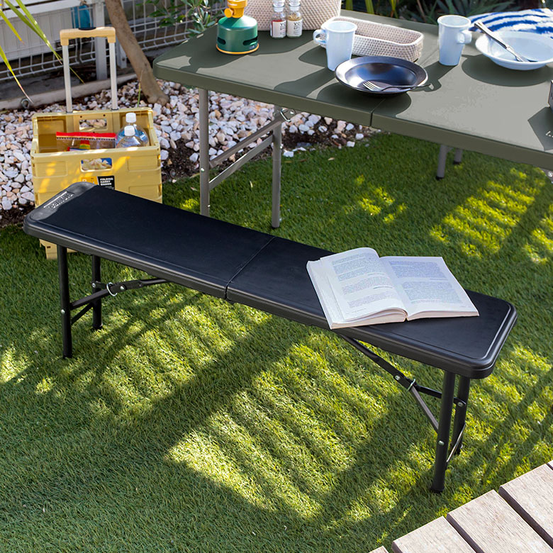 アウトドアベンチ 折りたたみ 2人掛 W 118 × D 25 cm プラスチック