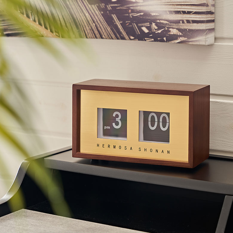 置き時計 時計 アナログ 約 W 19cm D 8.3cm H 12cm クロック ウッド