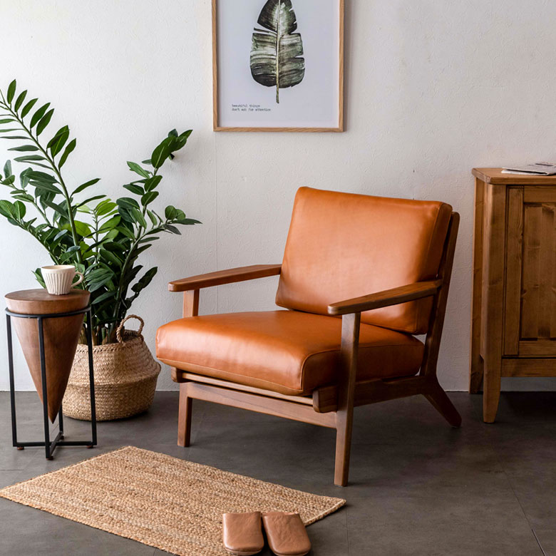 RORO 一人掛けソファ 本革 キャメルブラウン RORO 一人掛けソファ 本革