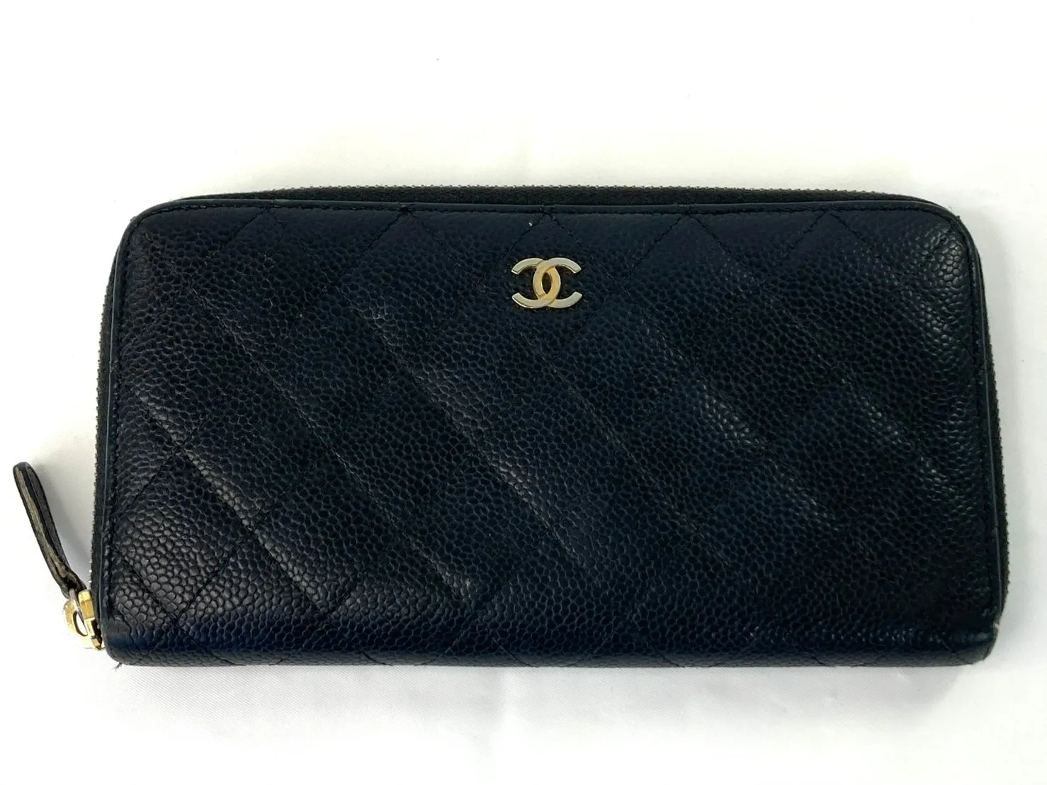 CHANEL／シャネル キャビアスキン ラウンドジップ財布 修理実績
