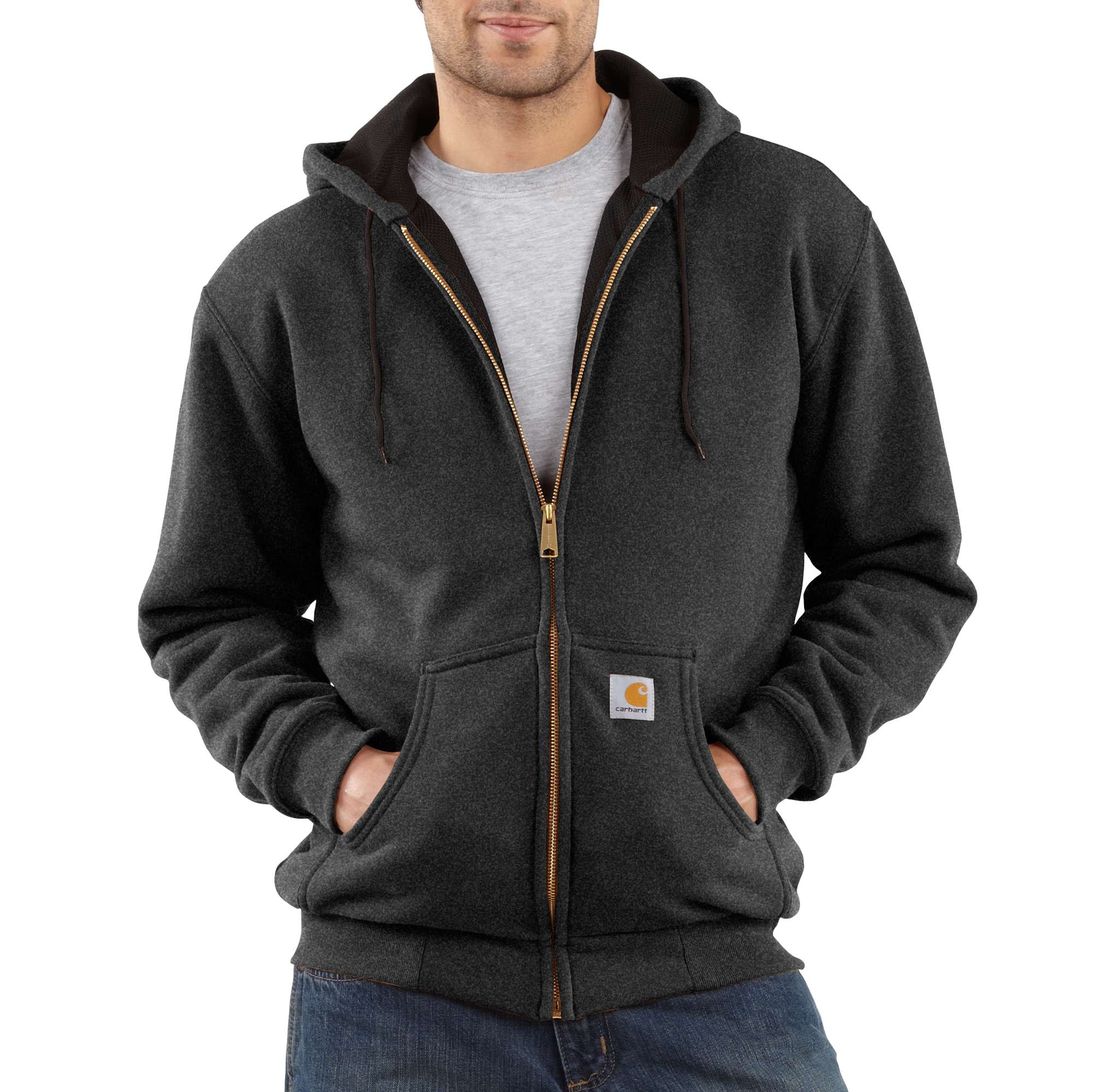 Thermal-Lined Hooded Zip-Front Sweatshirt | Carhartt Reworked