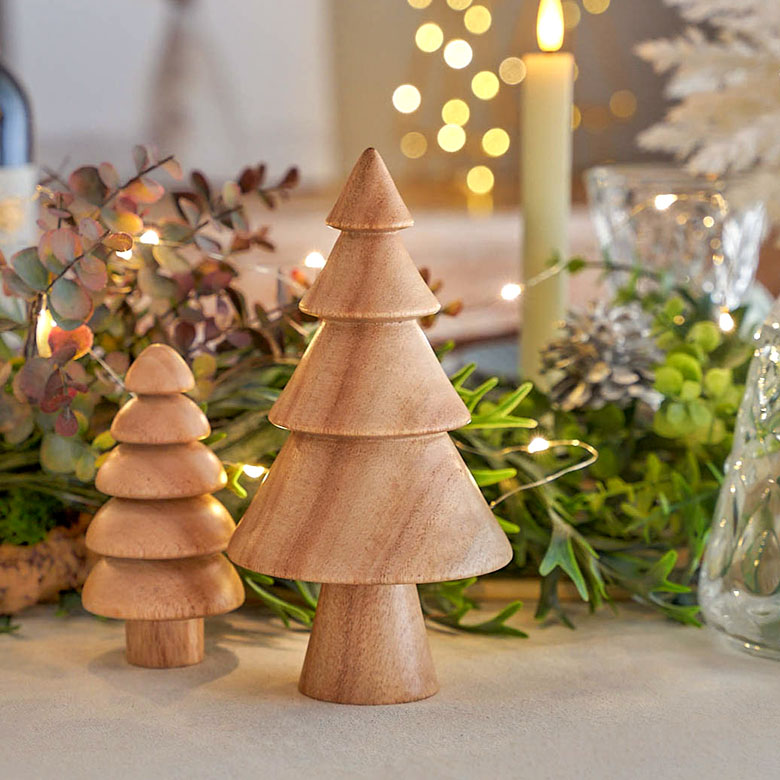 ツリー オブジェ 木製 Lサイズ 約 W 10.5 × D 10.5 × H 20 cm