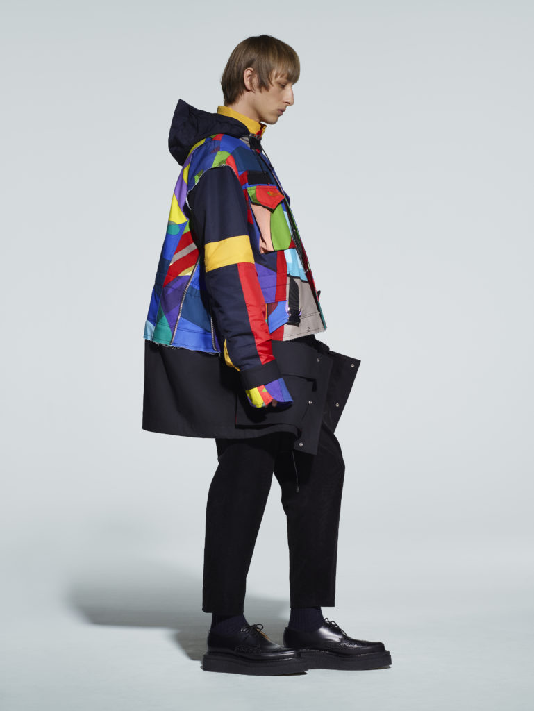 sacai kaws コラボマルチカラードッキングワンピース