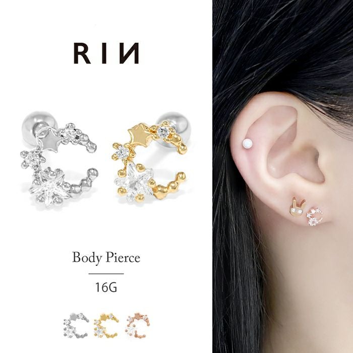 フラッシュスタージュエルチャームピアス｜ボディピアス凛【公式】