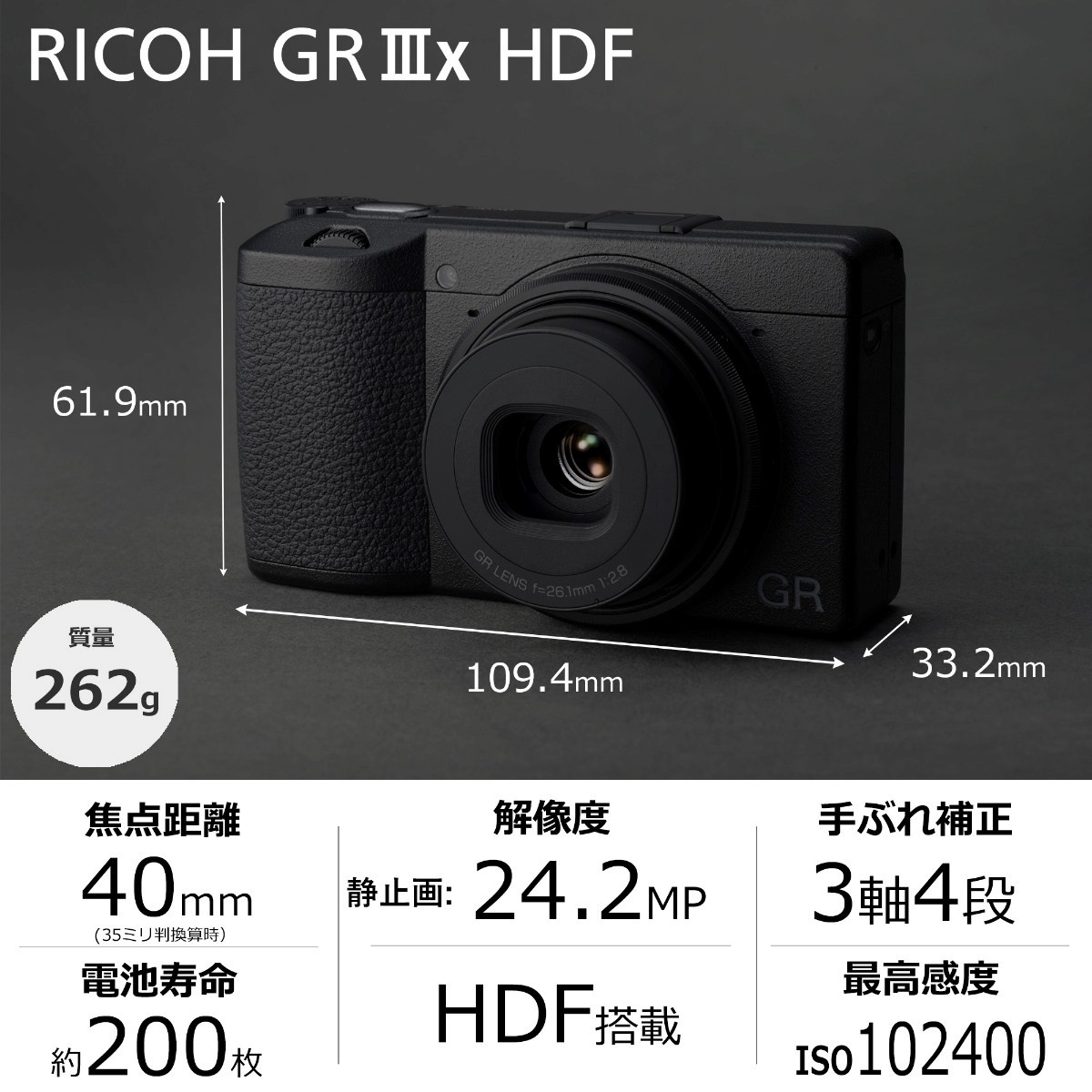 RICOH GR IIIx HDF [安心の3年保証] | リコーイメージングストア