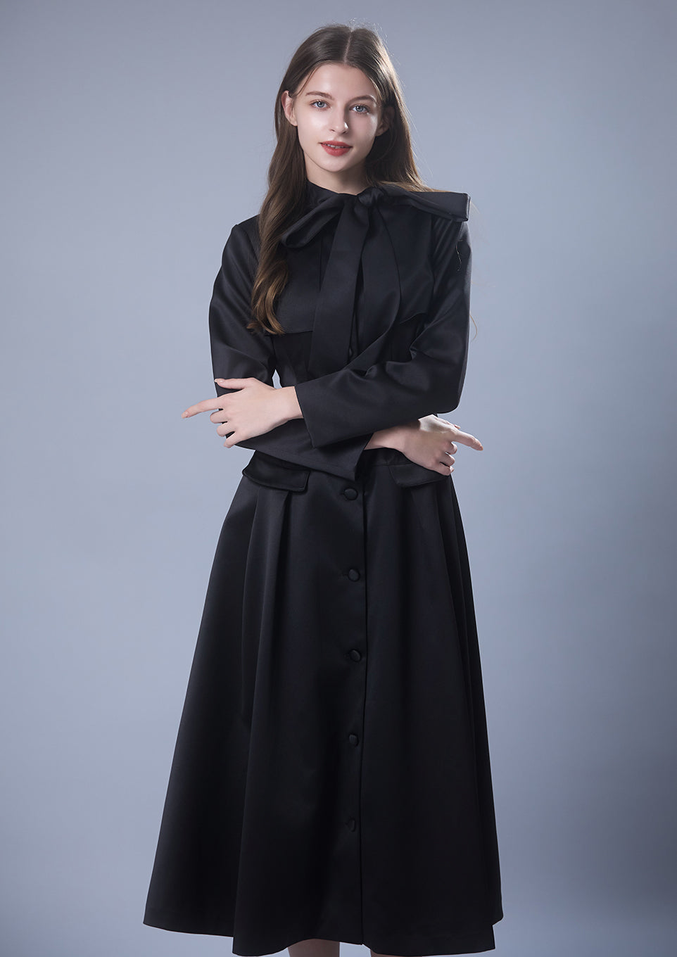 Bow-tie satin dress riu サテン ドレス Bow-tie satin dress – Riu