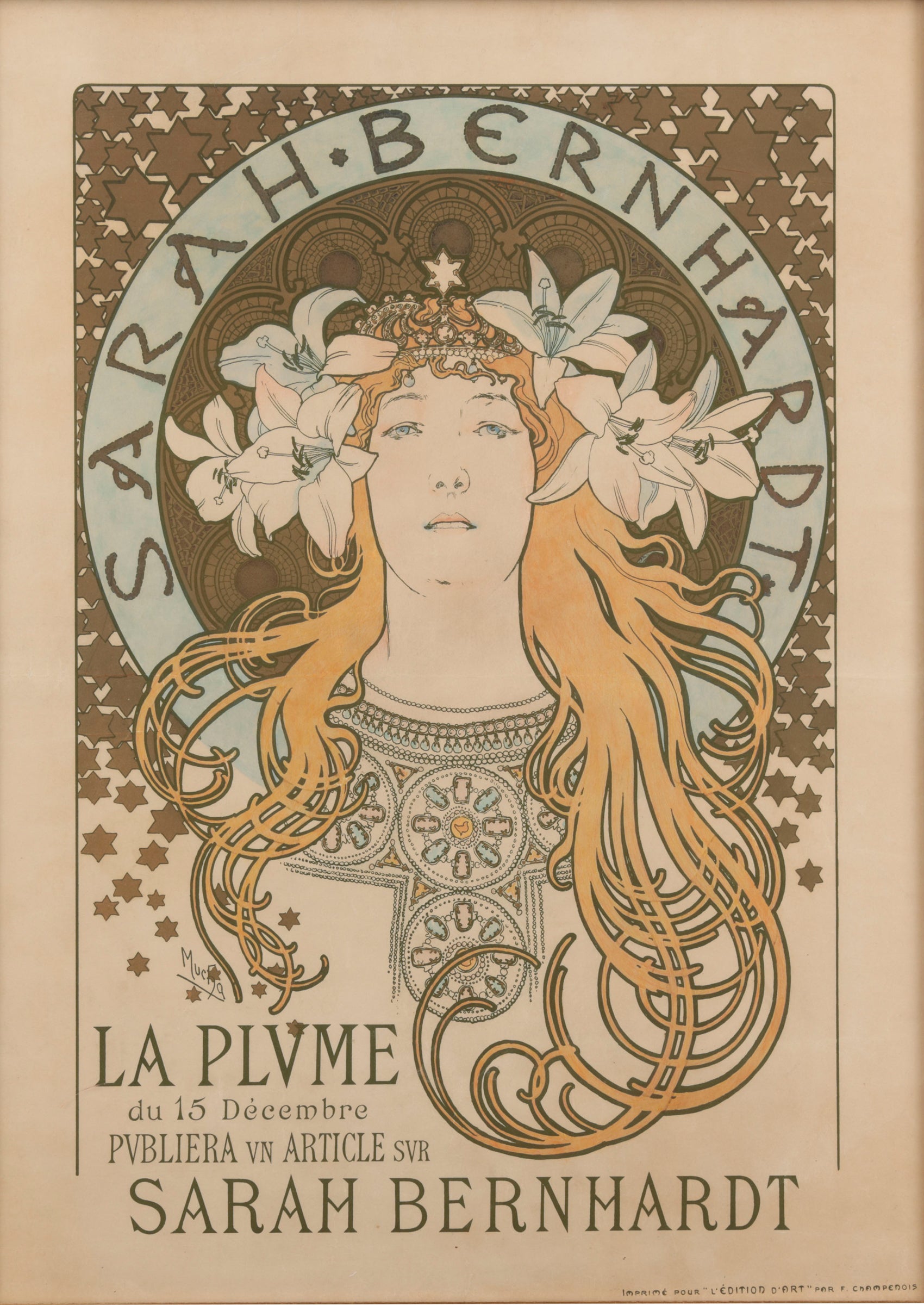 アルフォンス・ミュシャ ≪サラ・ベルナール≫ 1896年 ｜絵画