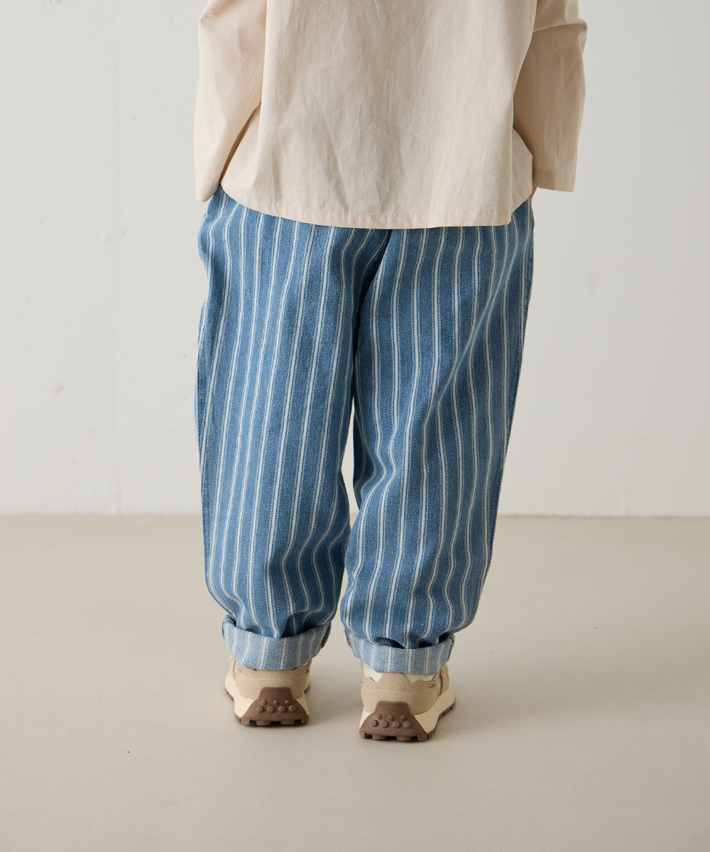 ウエスト切り替えストライプデニムパンツ