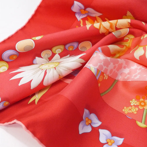Salvatore Ferragamo シルクスカーフ（和柄/赤系） – Vintage Shop Rococo