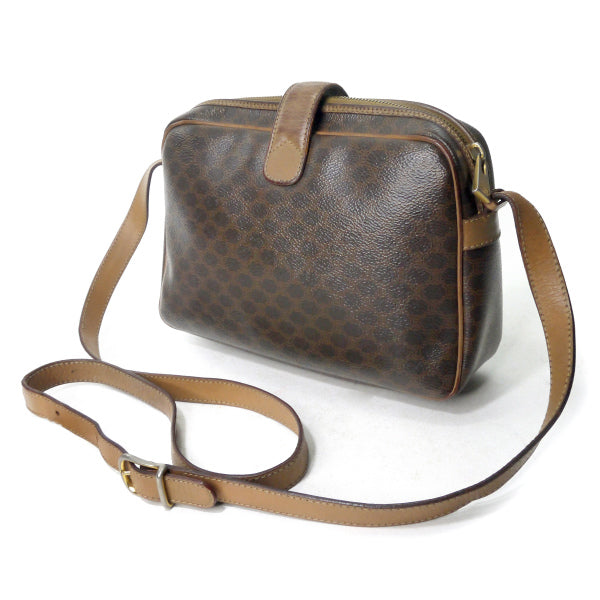 OLD CELINE ロゴ刻印ベロ付きマカダム柄ショルダー（茶） – Vintage