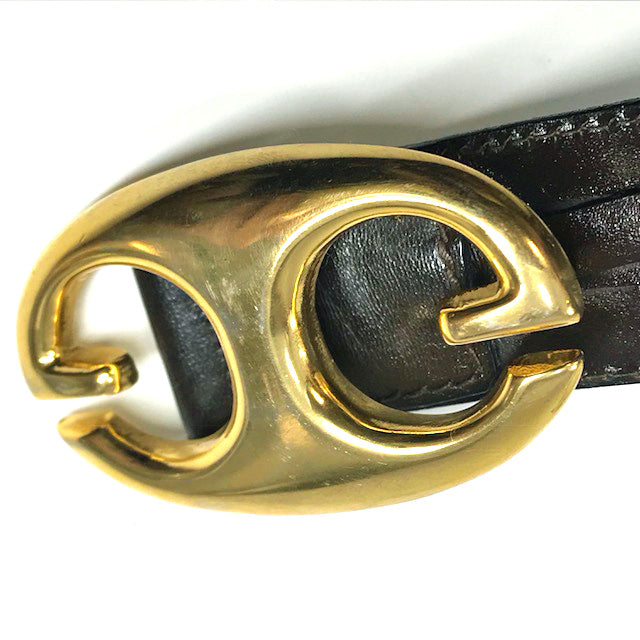OLD Gucci ゴールドGGバックル レザーベルト(濃茶) – Vintage Shop Rococo