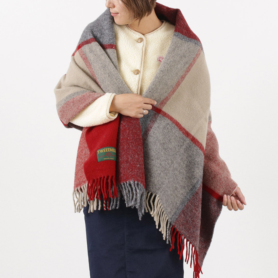 20％OFF】TWEED MILL（ツイードミル） 74×180 ブロックチェック