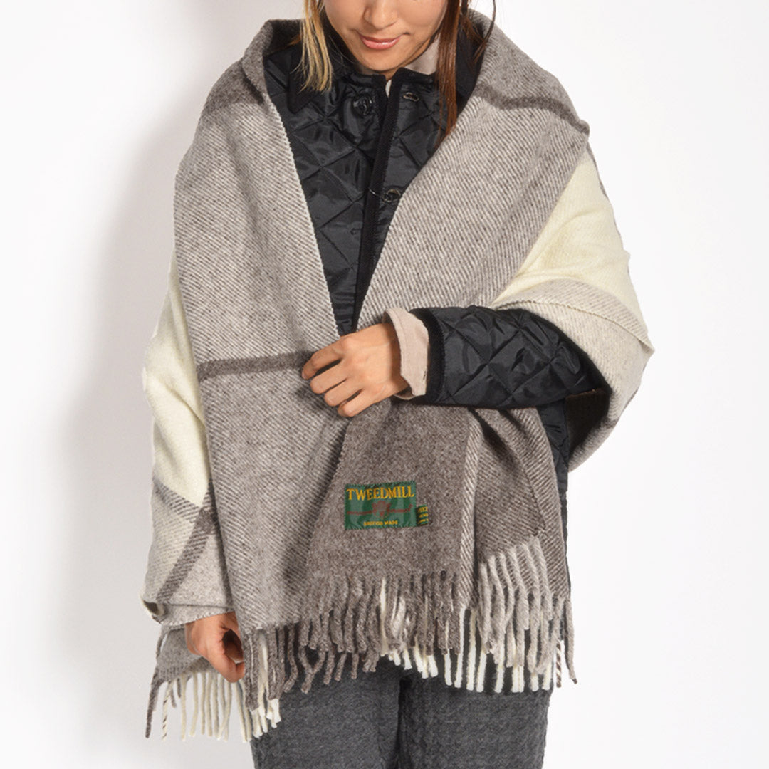 20％OFF】TWEED MILL（ツイードミル） 74×180 ブロックチェック