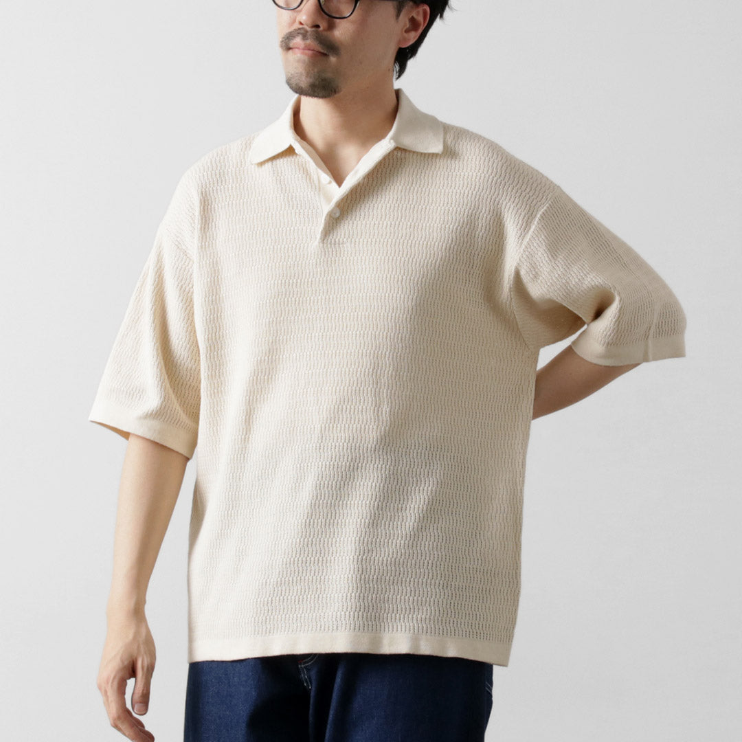 HEALTHKNIT（ヘルスニット） ポロカラー ショートスリーブ ニット