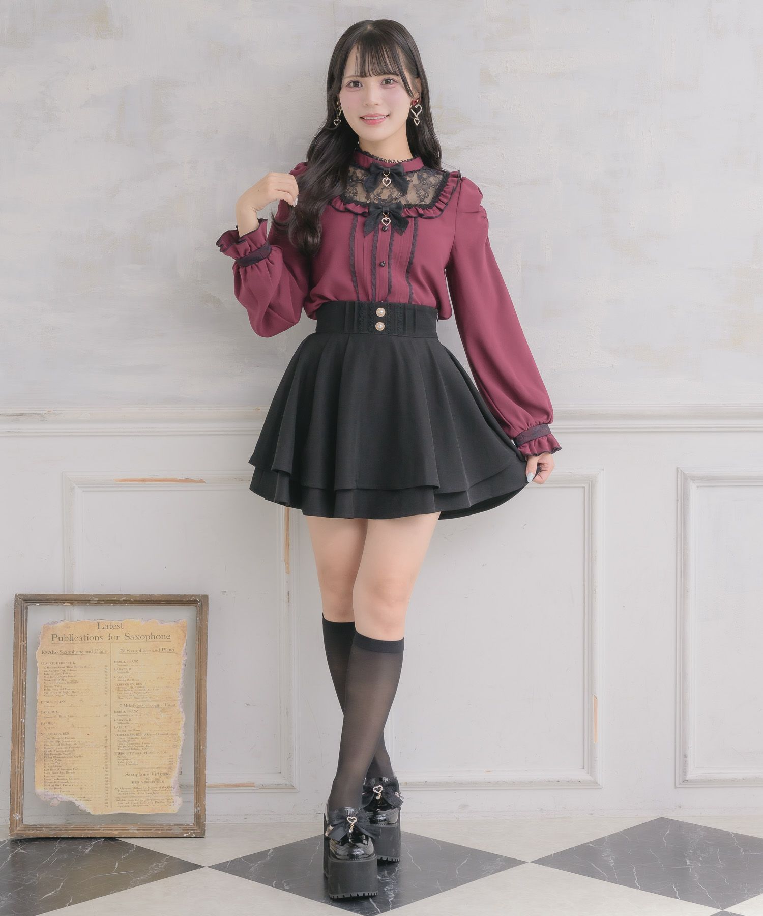 バックリボンダブルフレアスカパン | Rlab store