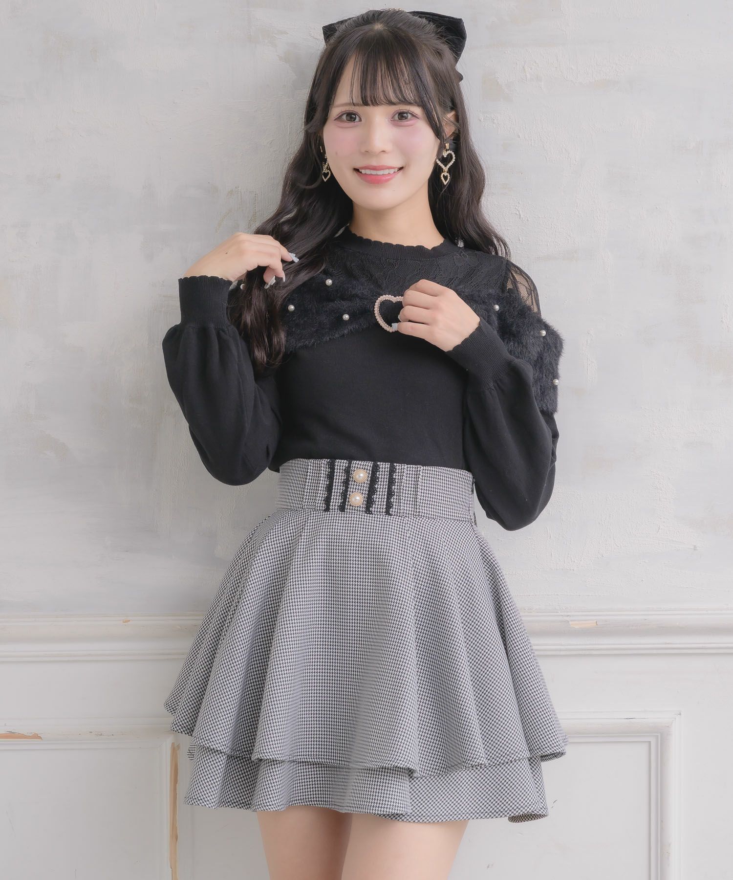 バックリボンダブルフレアスカパン | Rlab store