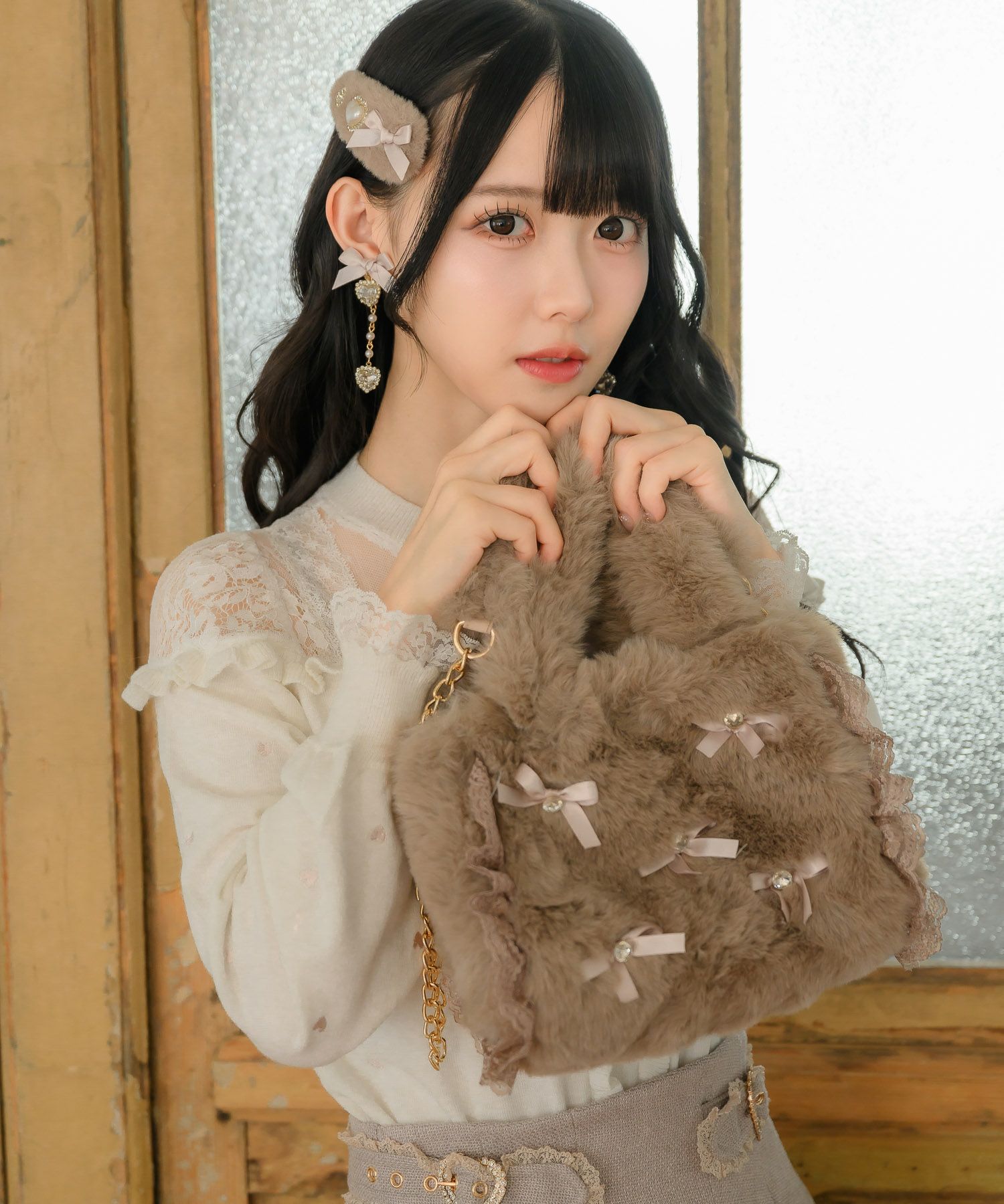 LANVIN ファー付きボレロ ベージュ F キレイめ 羽織り 可愛い