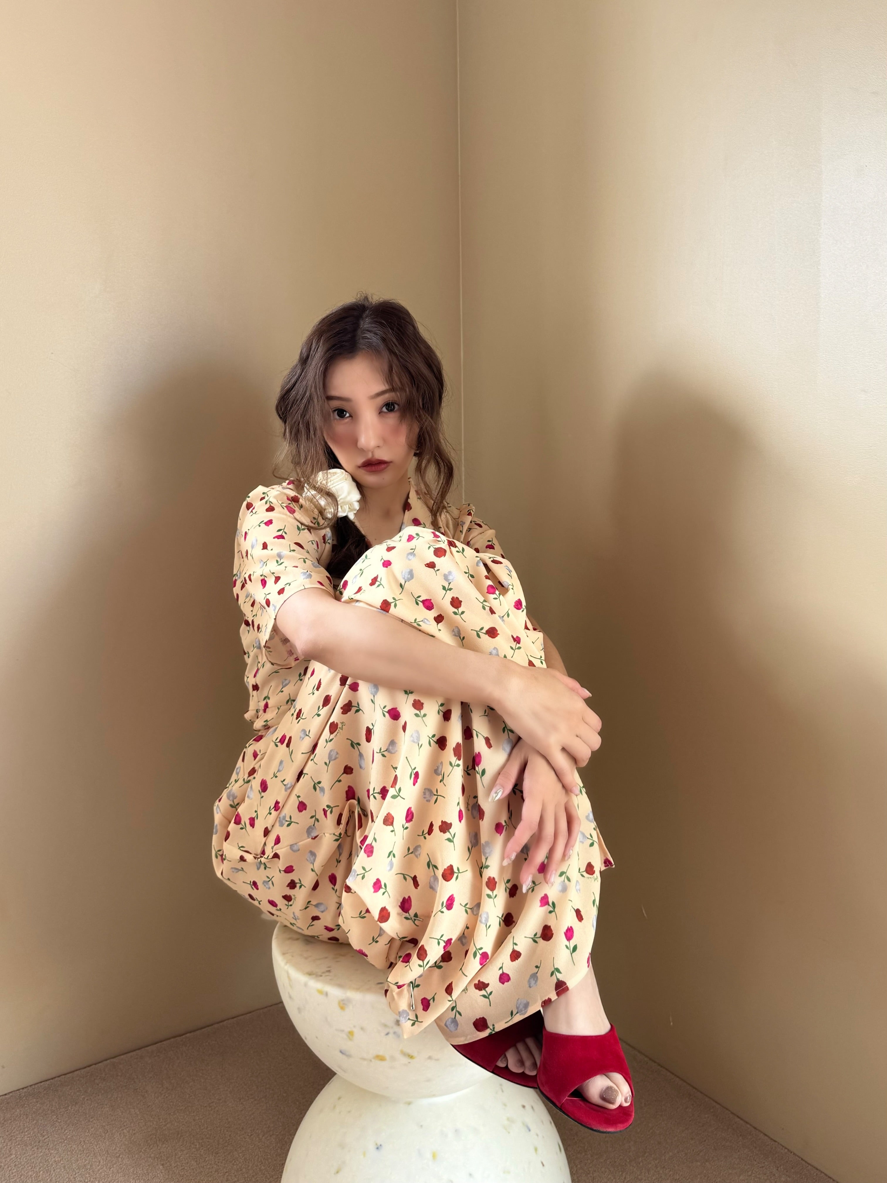 ROSY LUCE FRILL DESIGN CHECK MINI DRESS