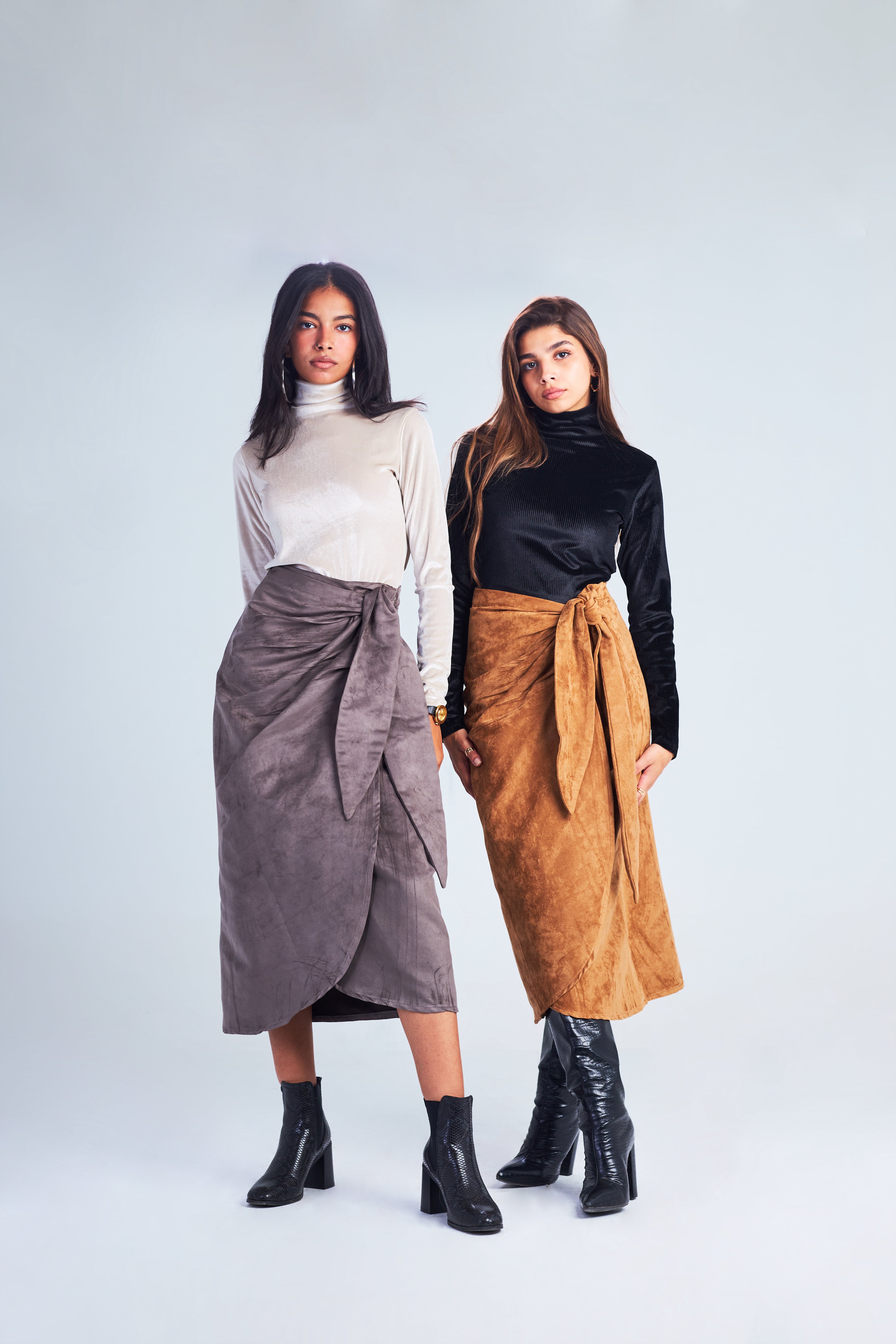 Suede Wrap Skirt – Runes