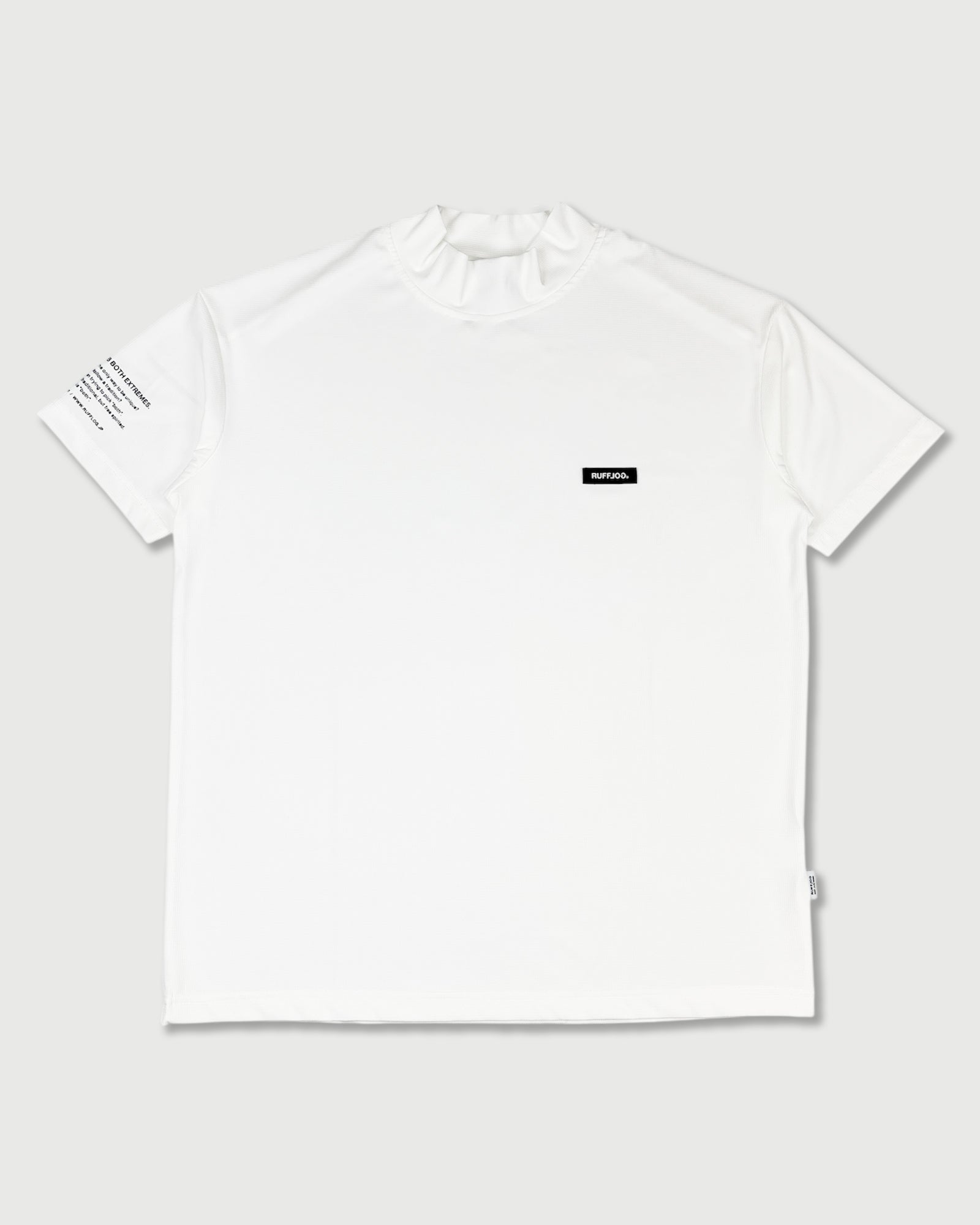 ラフロッグ BACK LOGO MOCK NECK WHITE ラフロッグ BACK LOGO MOCK
