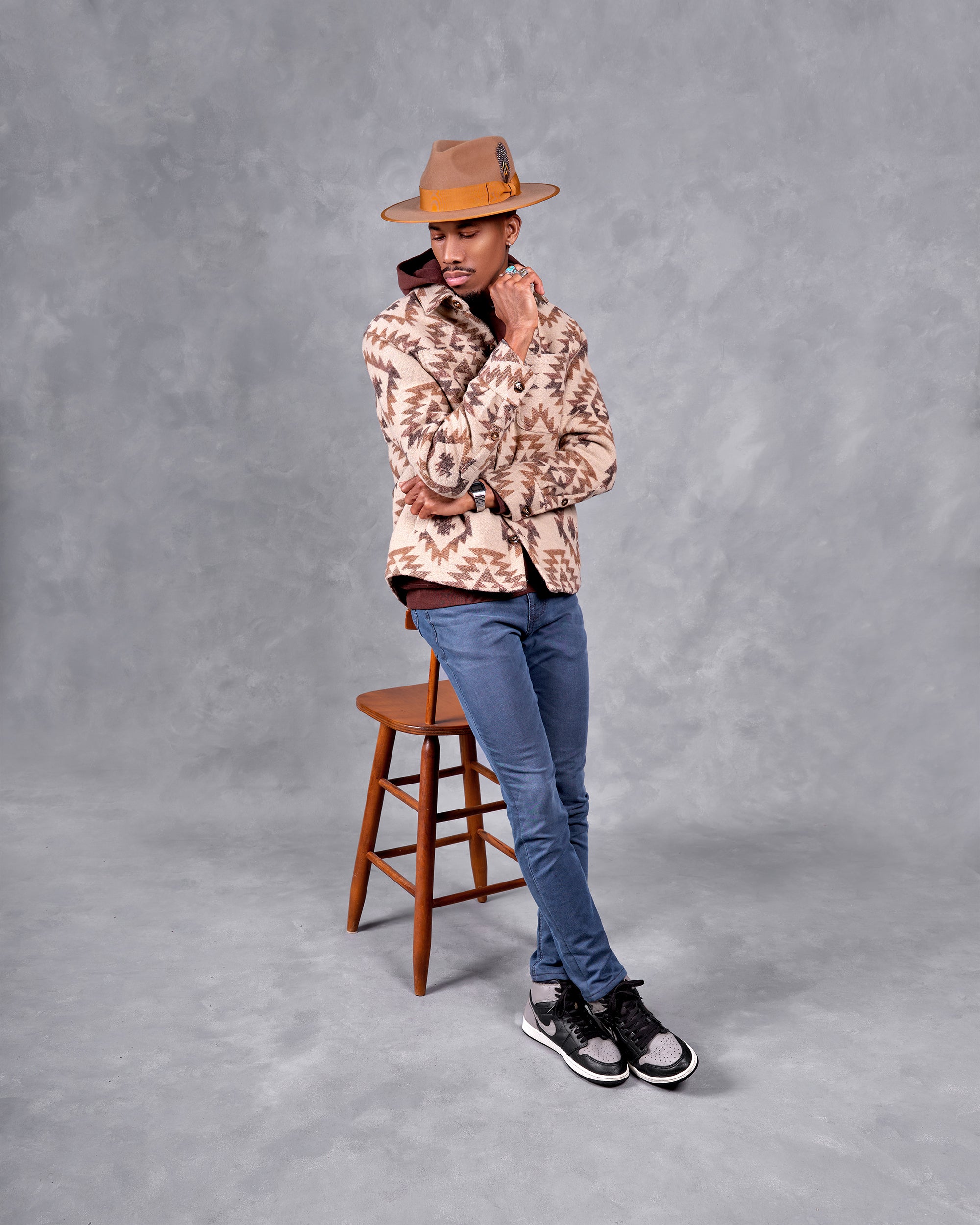 Southern Gents Quilted Aztec Shirt Jacket - Brown – Southern Gents