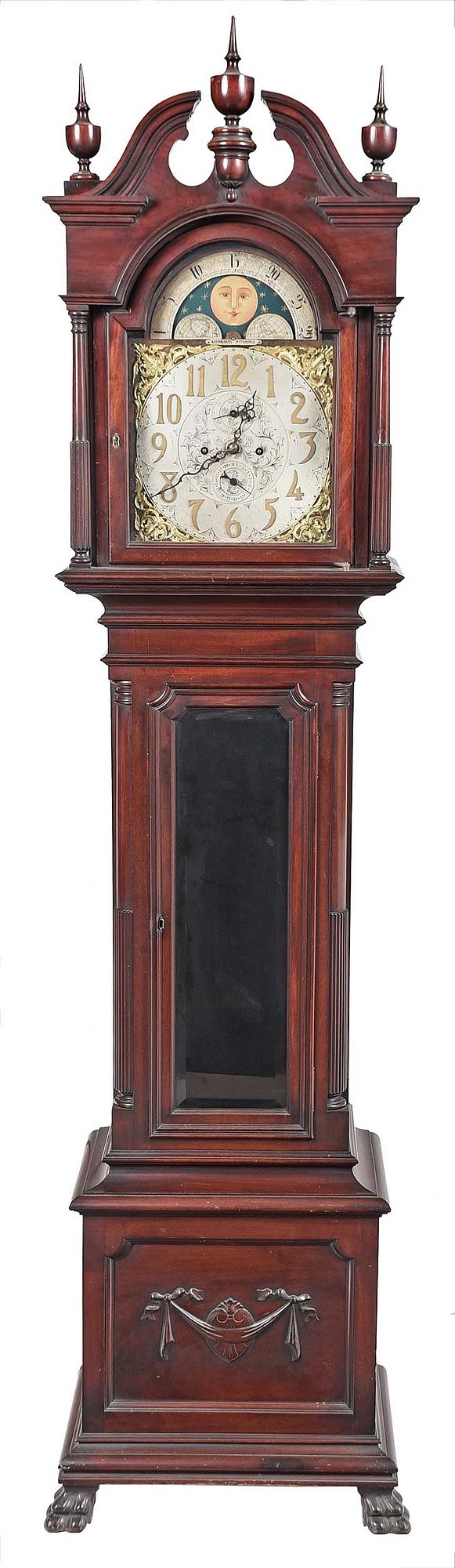 Hardy & Hayes Pittsburgh Mahogany Tall Case Clock sold at auction