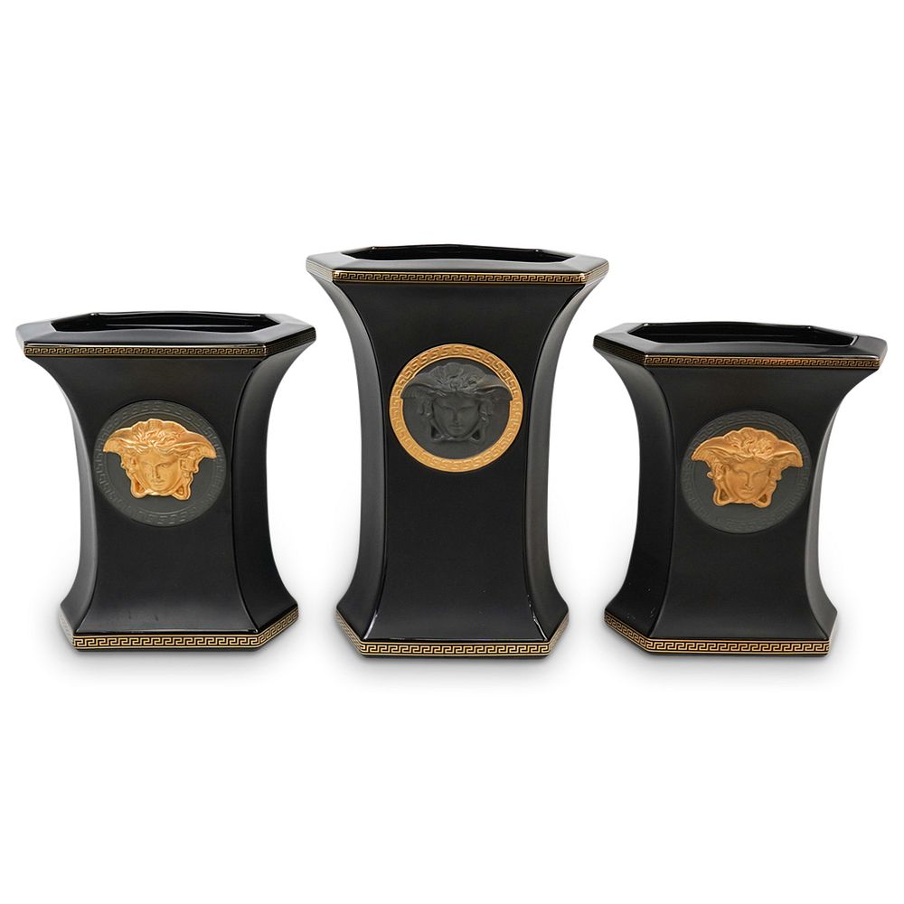 2 Pc) Black Versace Rosenthal 