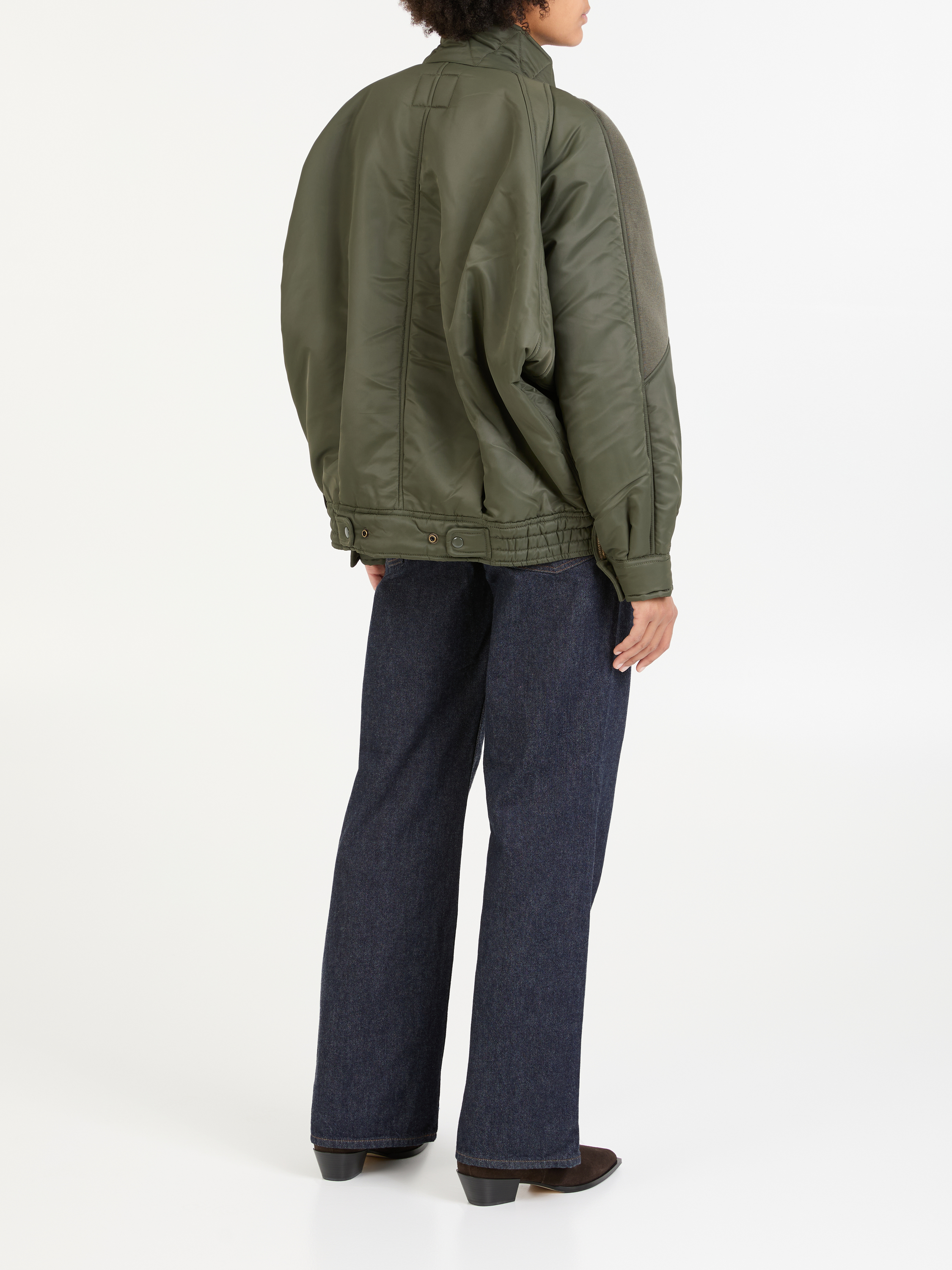 R13 Oversized Bomberjacke 'Ribbed Flight' Khaki auf UNGER.DE