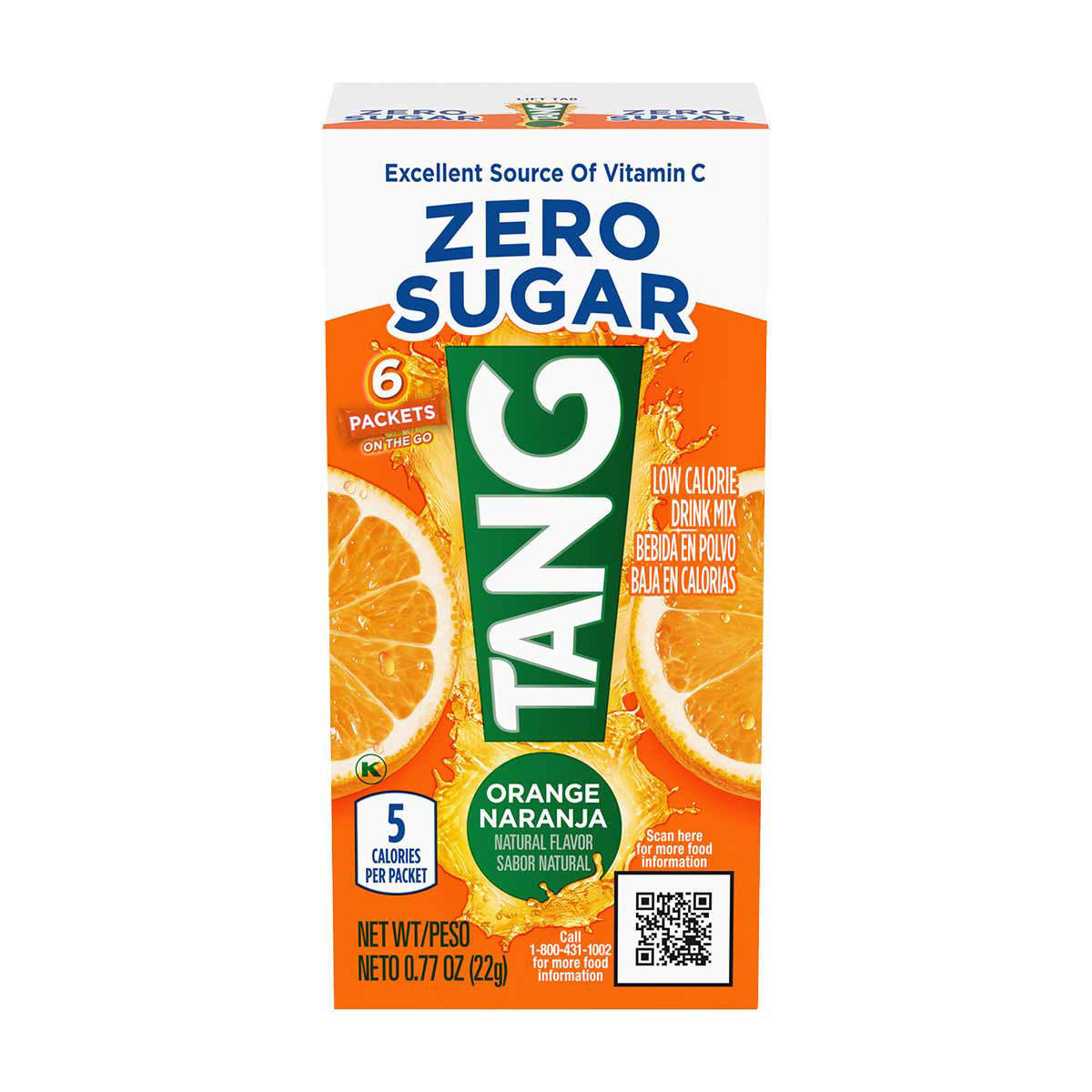 Buy Tang Zero Sugar Orange Drink Mix, 6 ct On-the-Go Packets, 8