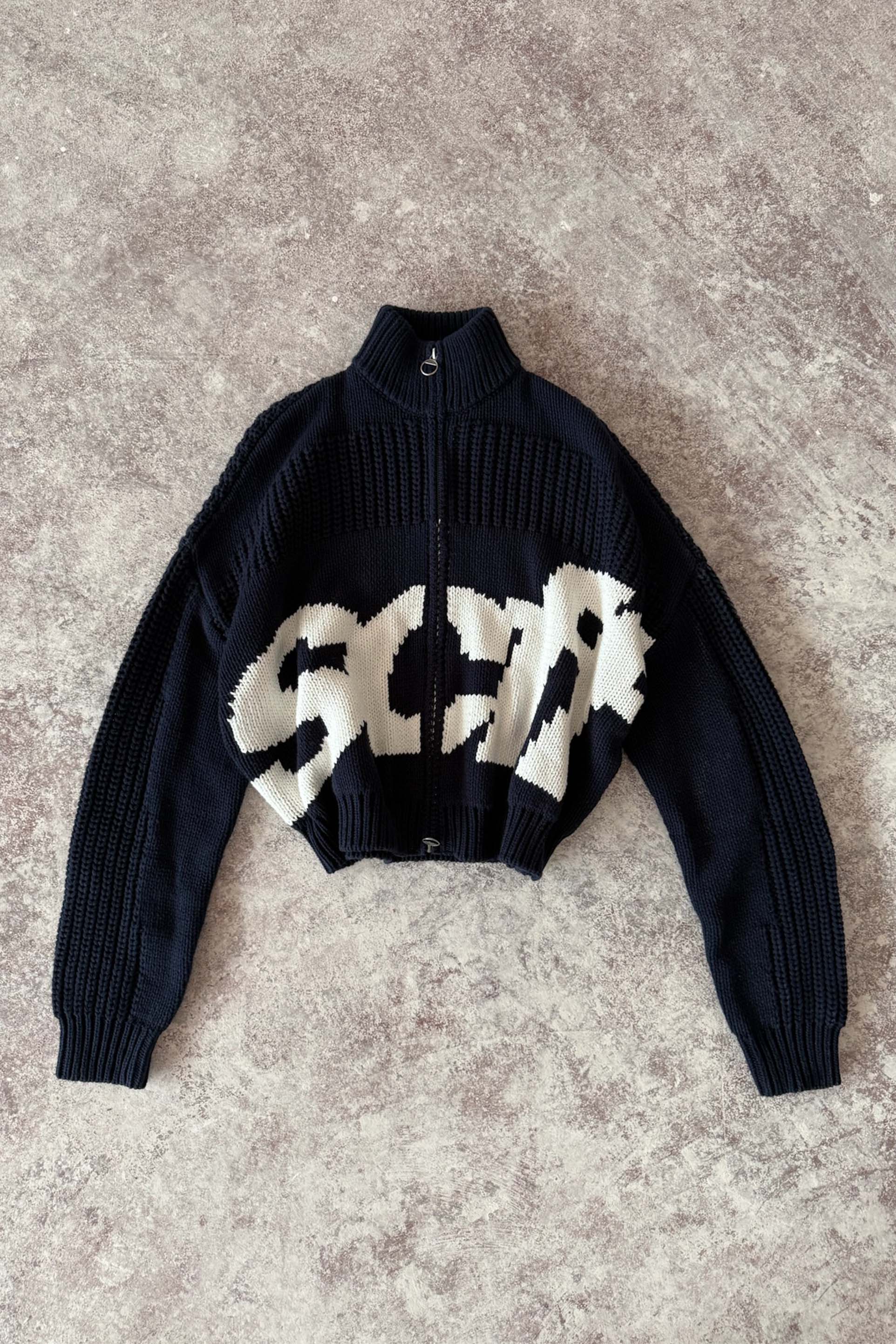 Scff Navy Knit Zipper – Scuffers