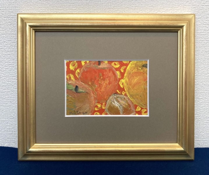 ◇真作◇甲斐仁代「静物」ハガキ 油彩画 絵画 肉筆 共シール 深沢紅子