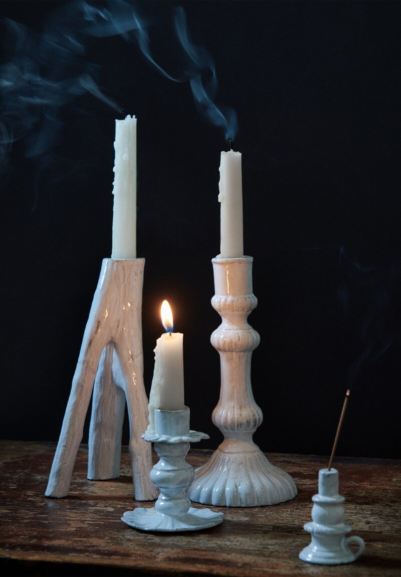 Astier de Villatte Fifi Candlestick in White | Santa Fe Dry Goods