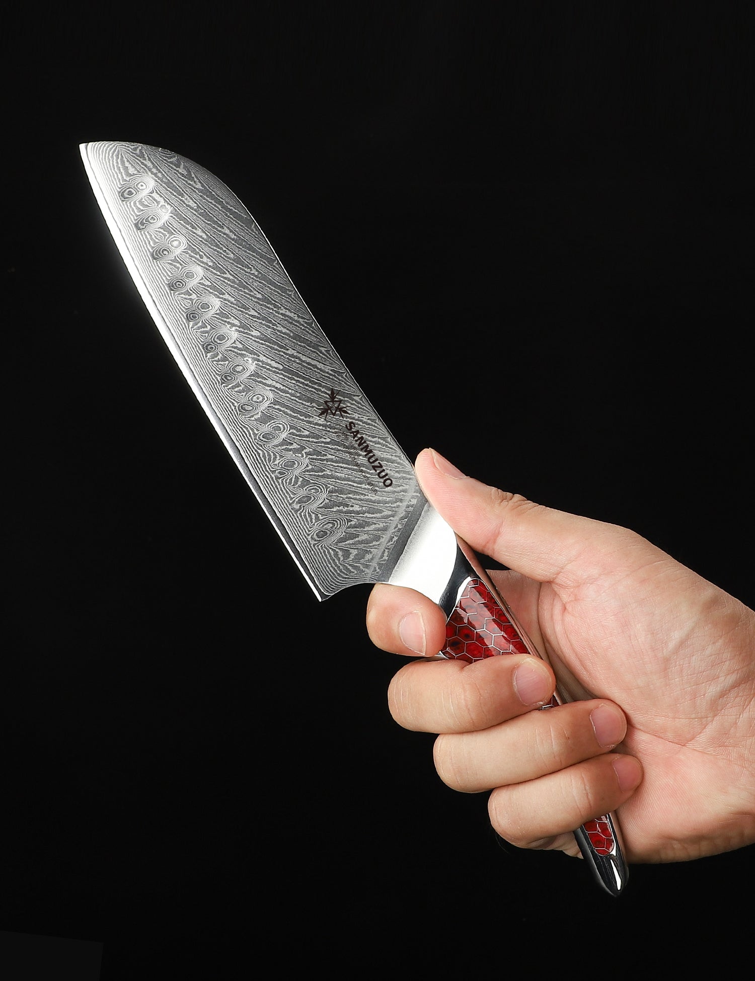 SANMUZUO 7 inch Santoku Knife, Japanese VG-10 Damascus Steel Chef