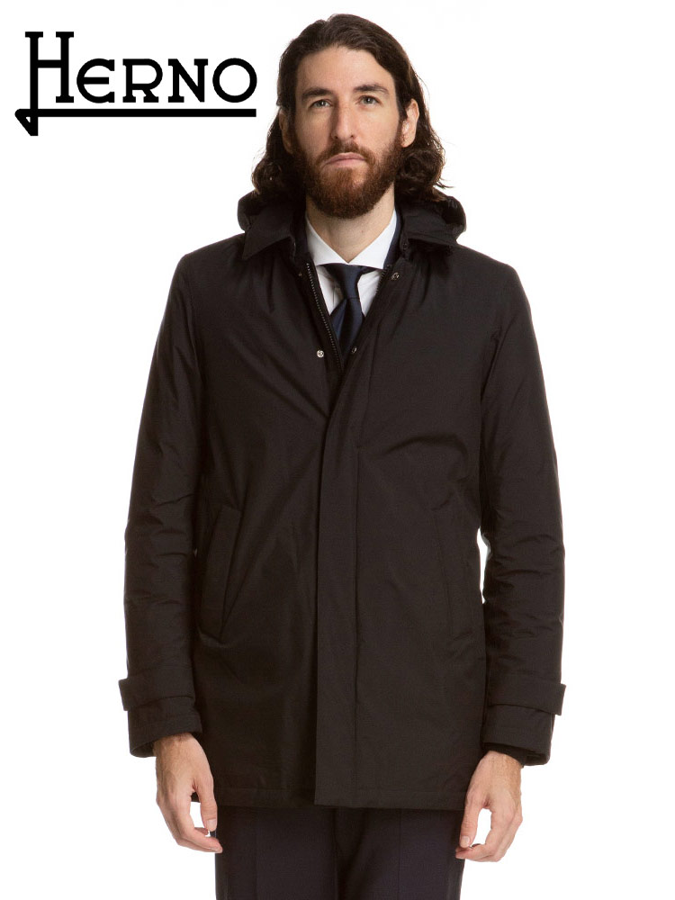 HERNO (ヘルノ) フード ボタンジップ ダウンコート GORE-TEX Laminar