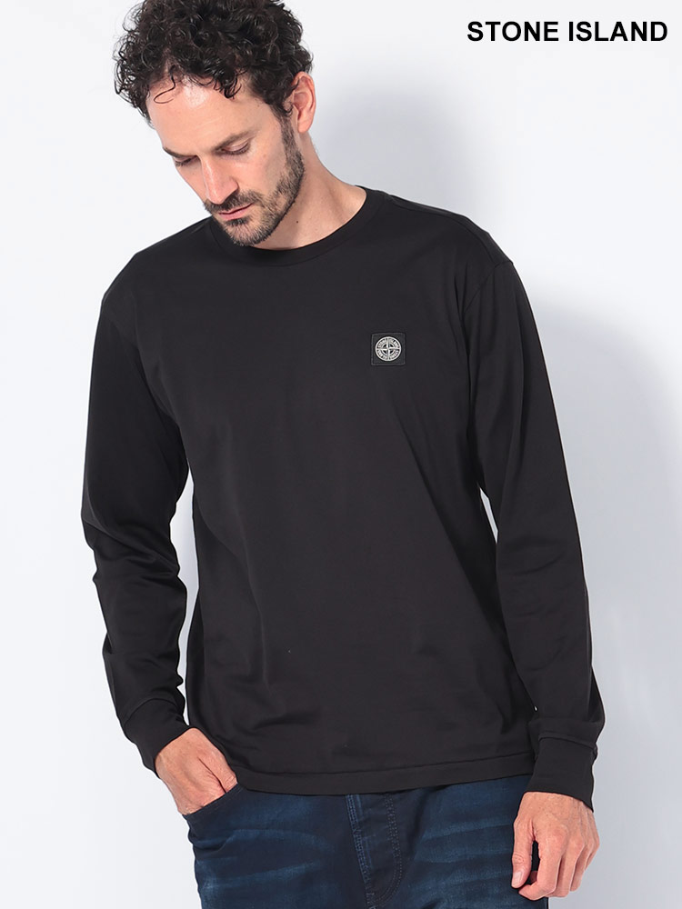 STONE ISLAND (ストーンアイランド) 胸ロゴ クルーネック 長袖 Tシャツ