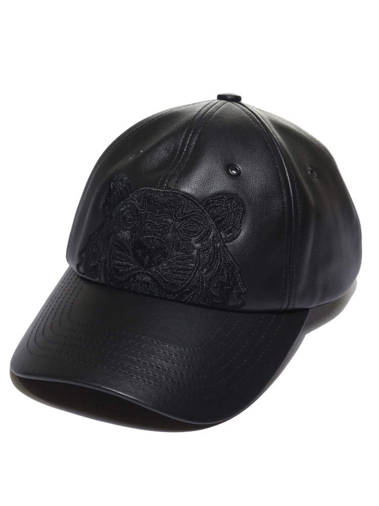 KENZO (ケンゾー) レザー タイガー刺繍 キャップ LEATHER TIGER