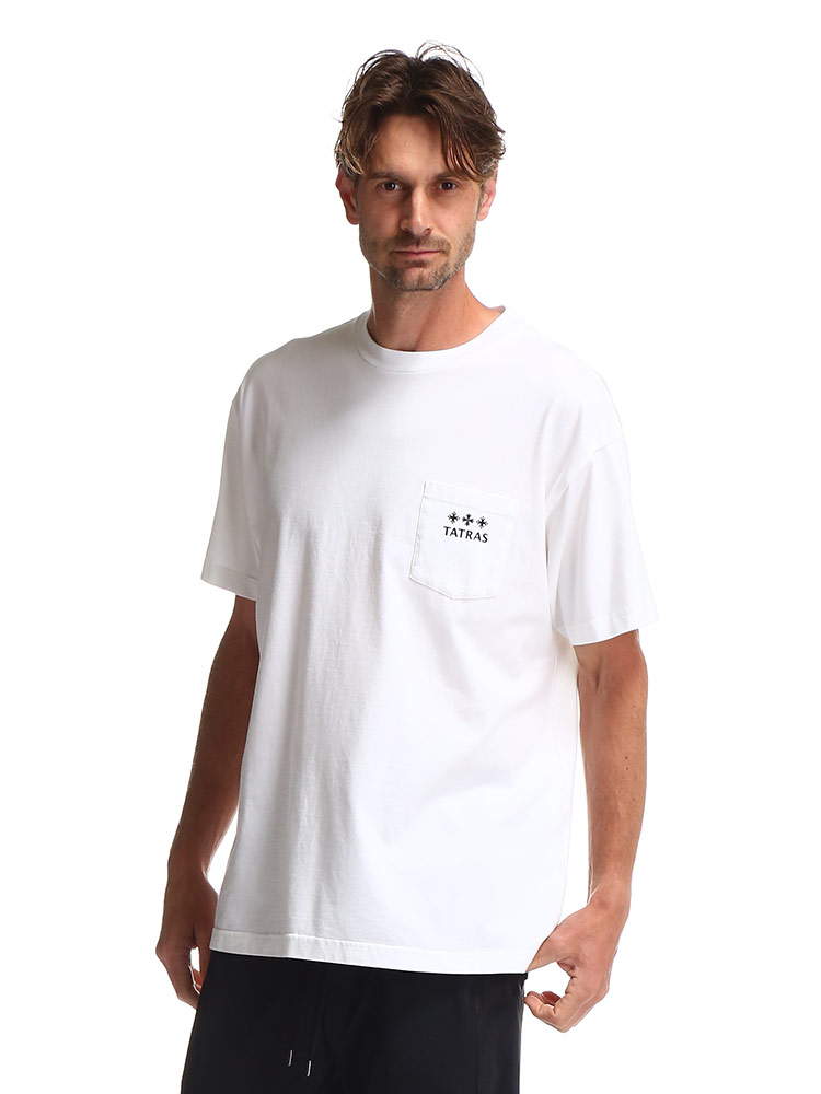 TATRAS (タトラス) バックロゴプリント ポケット付き クルーネック