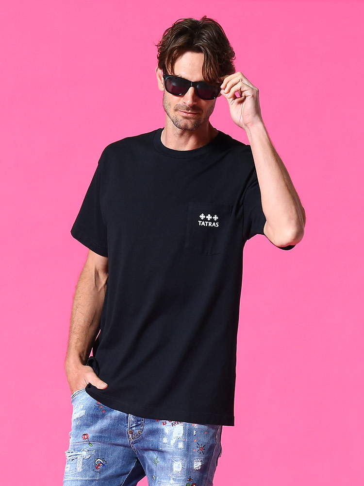 TATRAS (タトラス) バックロゴプリント ポケット付き クルーネック