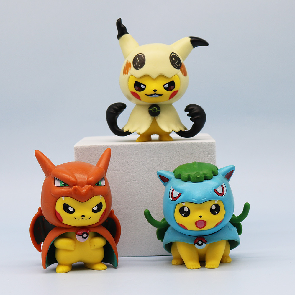 卸売6ピース/セット7.5cmポケモンピカチュウコスプレジンガーカ